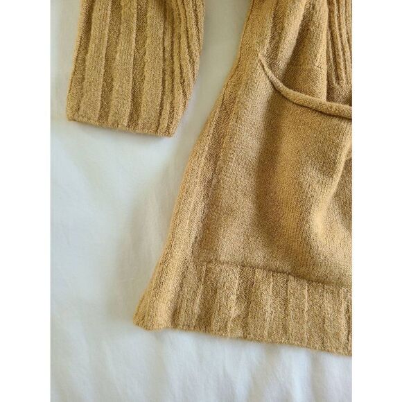 Topshop Cardigan Sweater Women's 4-6 Small Beige Knit Long Sleeve Open Front Poc - Picture 4 of 6